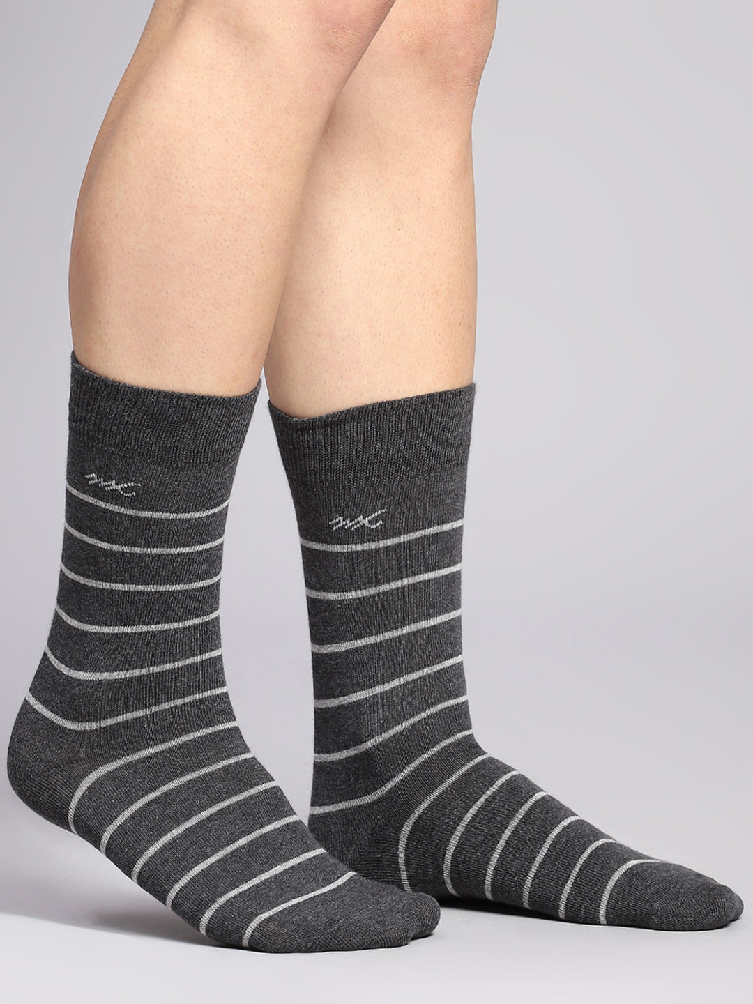 Men Cotton Blend Self Design Calf Length Socks (Pack of 3)