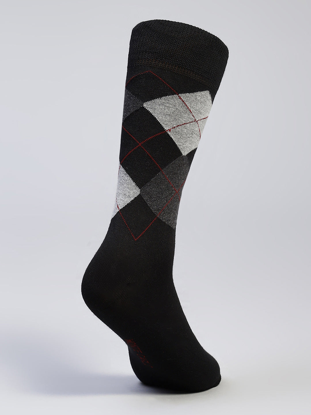 Men Cotton Blend Self Design Calf Length Socks (Pack of 3)