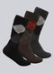 Men Cotton Blend Self Design Calf Length Socks (Pack of 3)