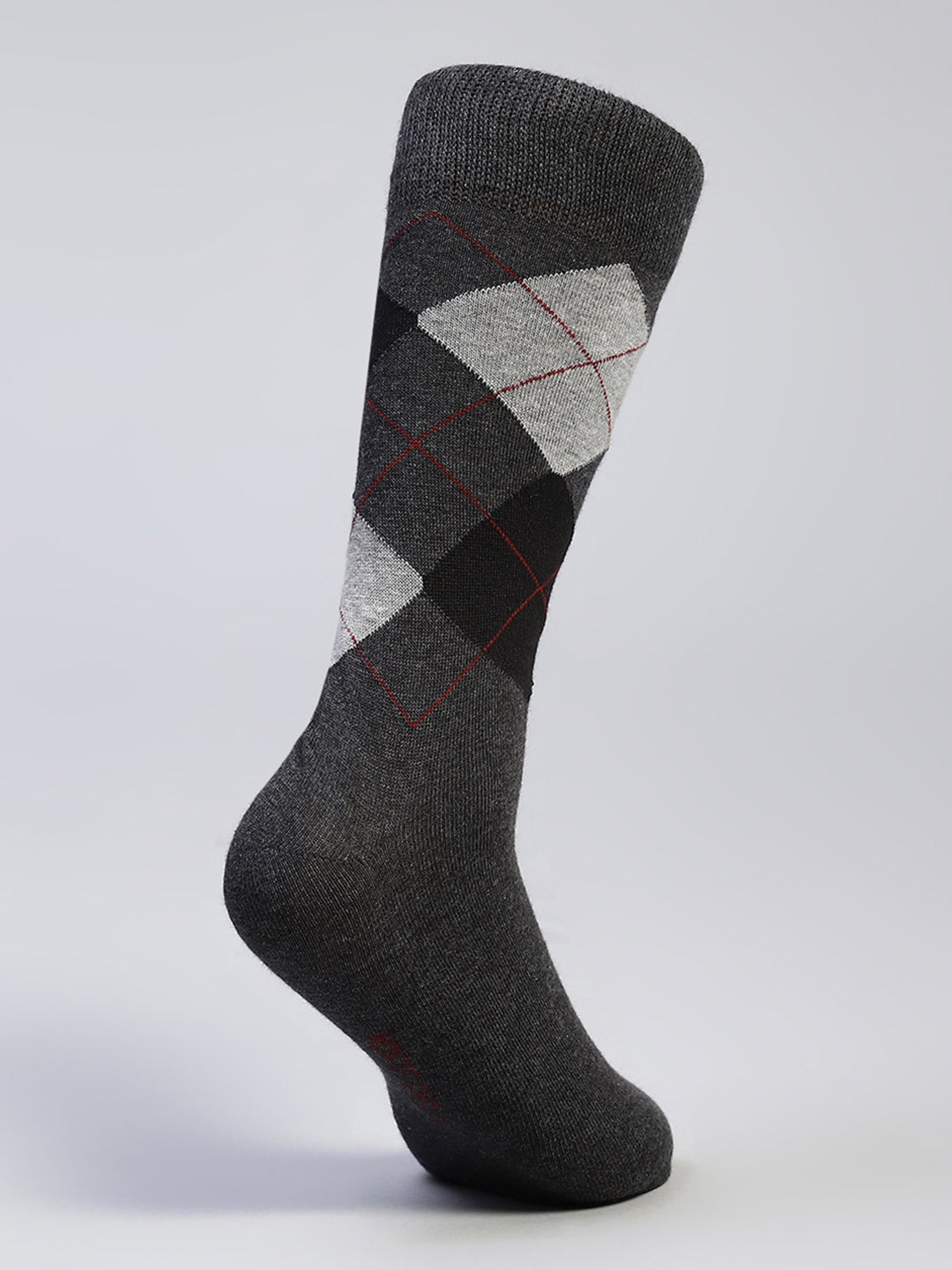 Men Cotton Blend Self Design Calf Length Socks (Pack of 3)