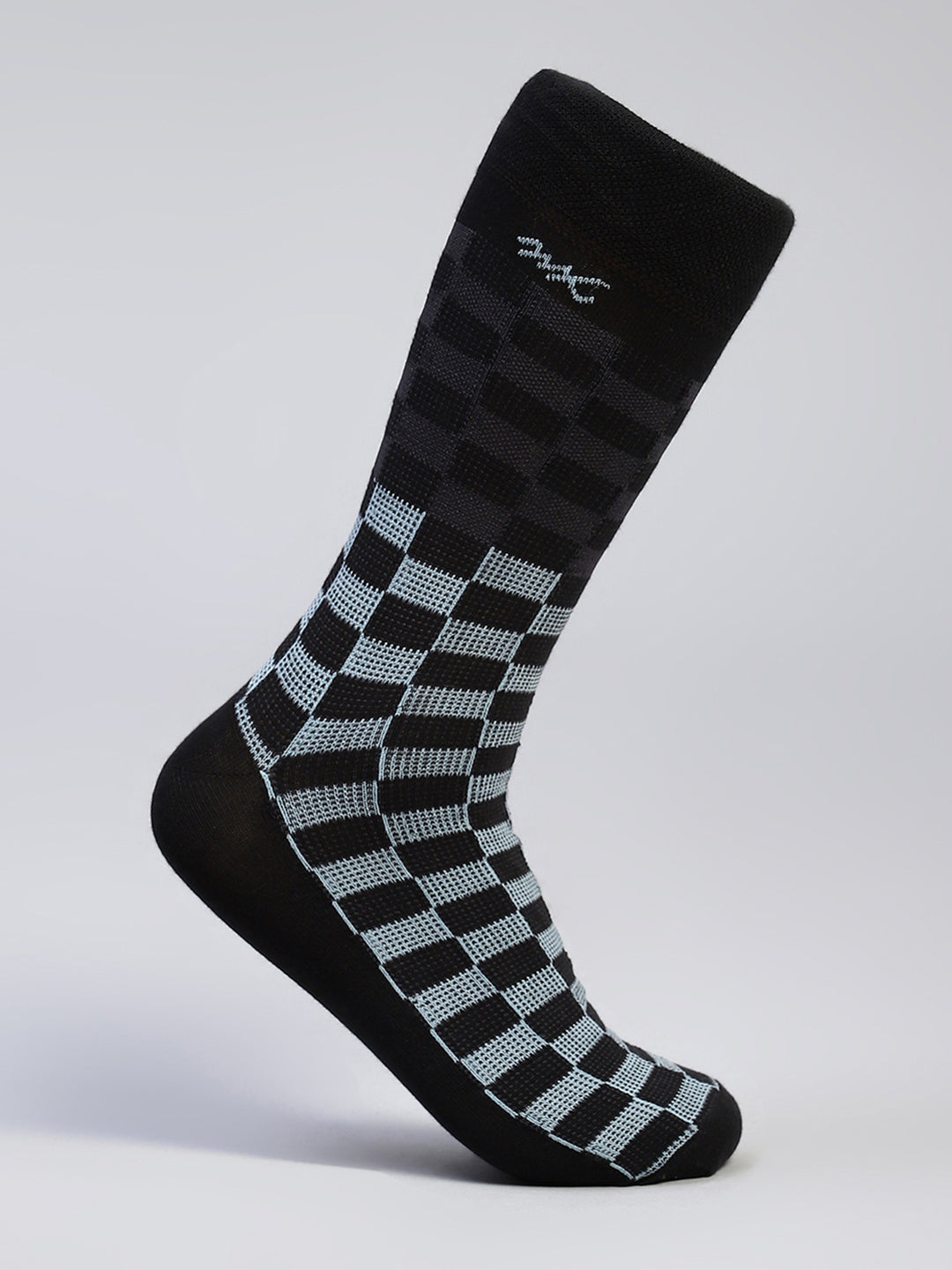Men Cotton Blend Self Design Calf Length Socks (Pack of 3)