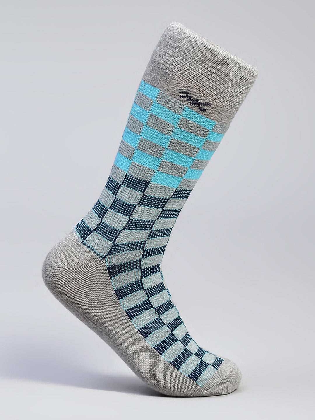Men Cotton Blend Self Design Calf Length Socks (Pack of 3)