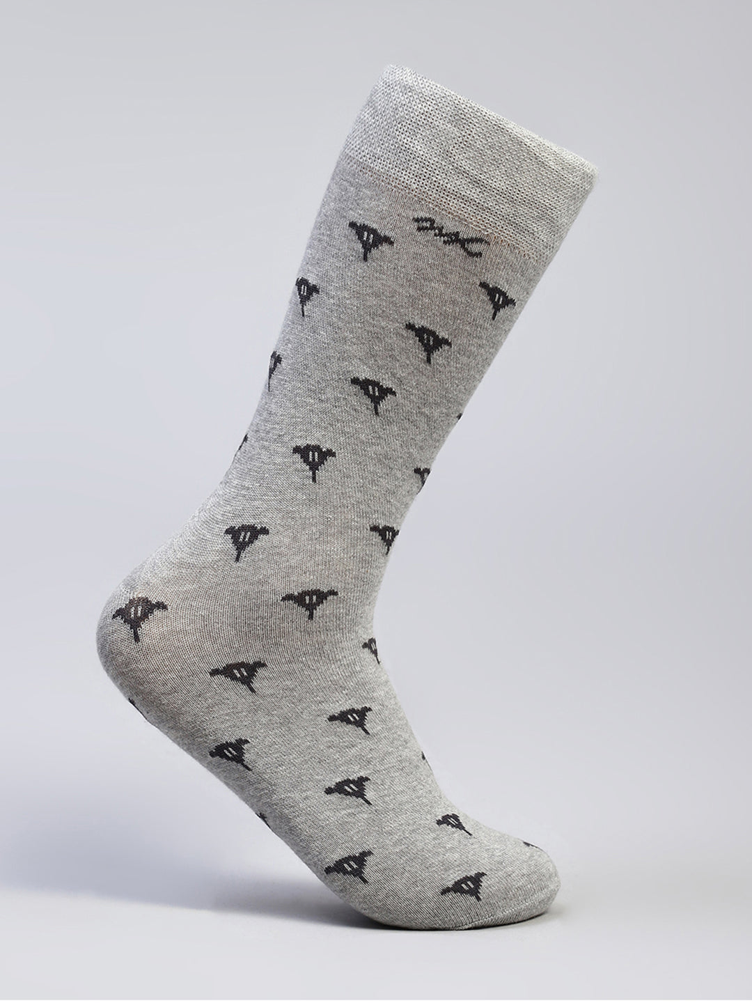 Men Cotton Blend Self Design Calf Length Socks (Pack of 3)