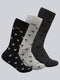 Men Cotton Blend Self Design Calf Length Socks (Pack of 3)