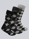 Men Cotton Blend Self Design Calf Length Socks (Pack of 3)