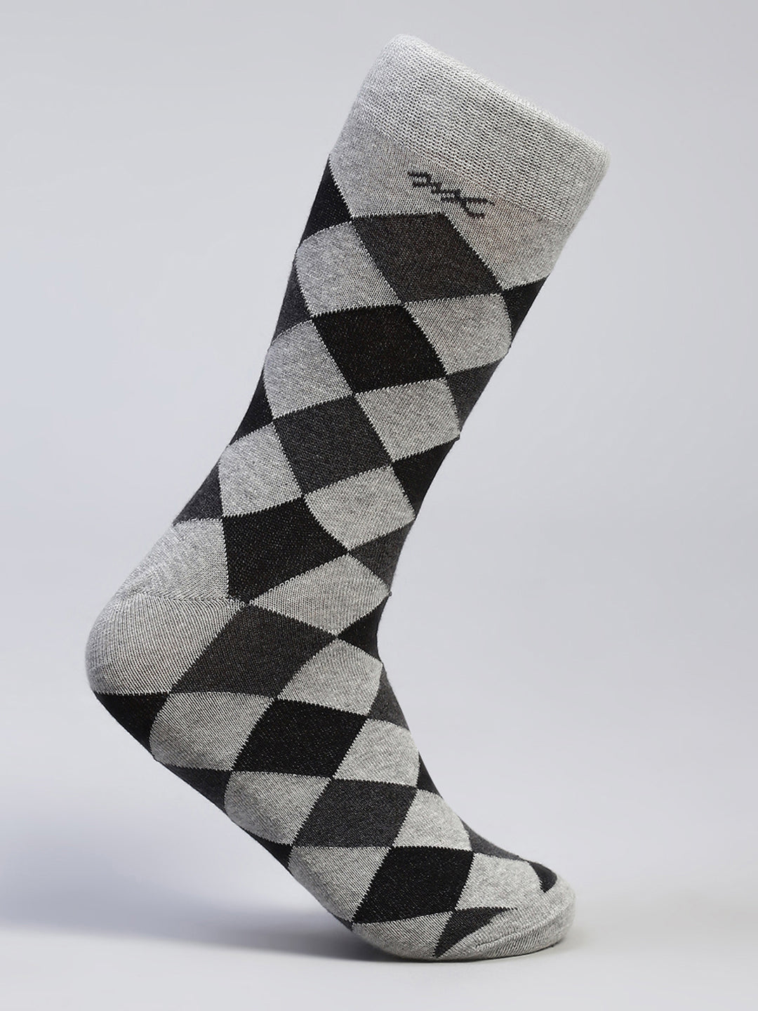 Men Cotton Blend Self Design Calf Length Socks (Pack of 3)