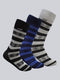Men Cotton Blend Self Design Calf Length Socks (Pack of 3)