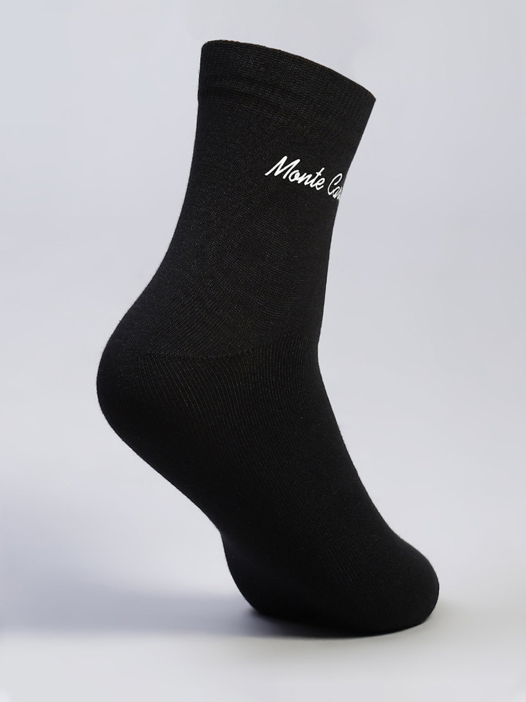 Men Cotton Blend Self Design Crew Length Socks (Pack of 3)
