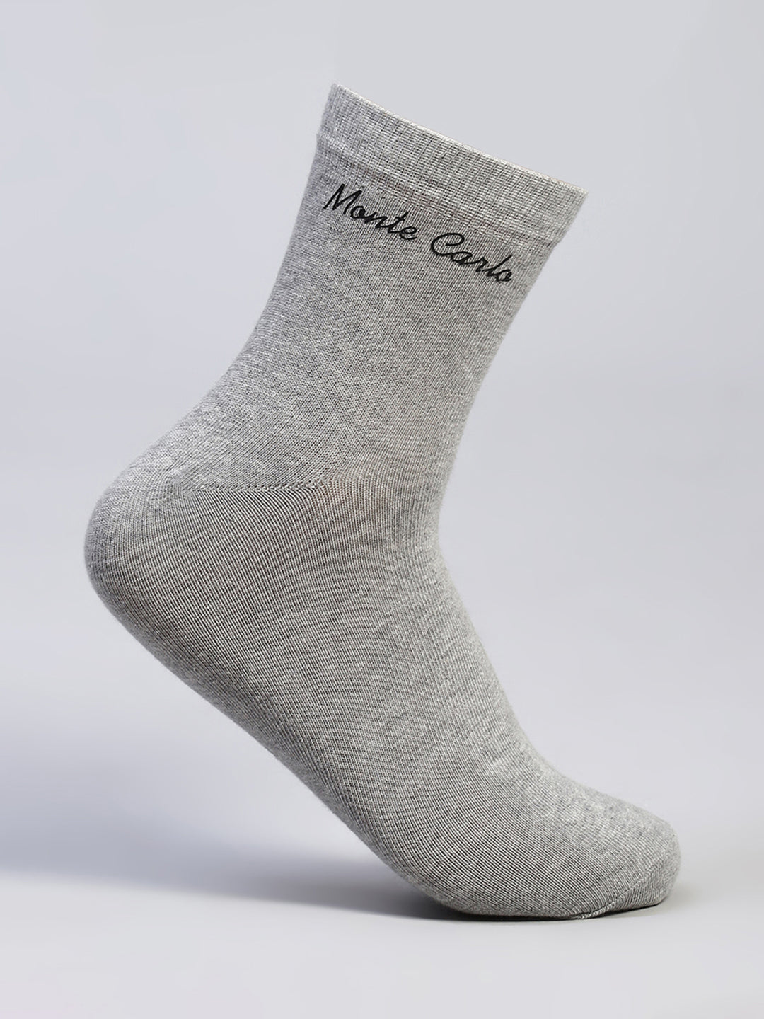 Men Cotton Blend Self Design Crew Length Socks (Pack of 3)