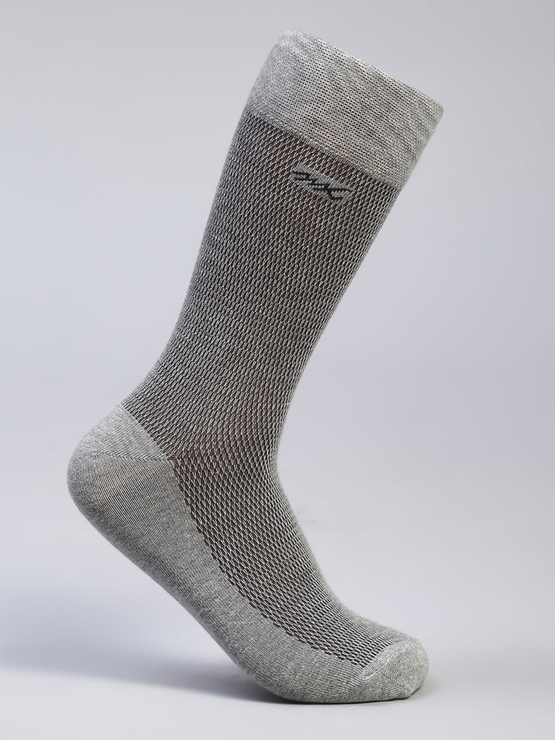 Men Cotton Blend Self Design Calf Length Socks (Pack of 3)