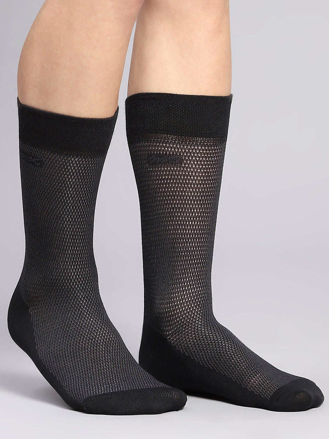 Men Cotton Blend Self Design Calf Length Socks (Pack of 3)
