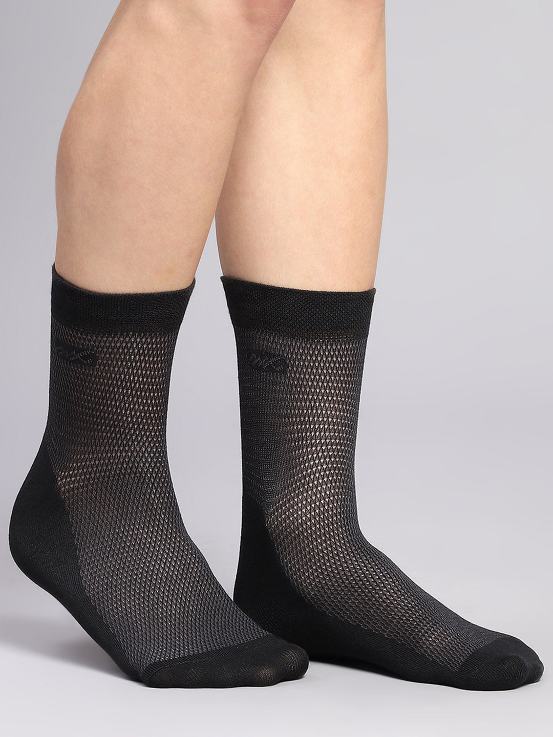 Men Cotton Blend Self Design Crew Length Socks (Pack of 3)