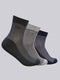 Men Cotton Blend Self Design Crew Length Socks (Pack of 3)