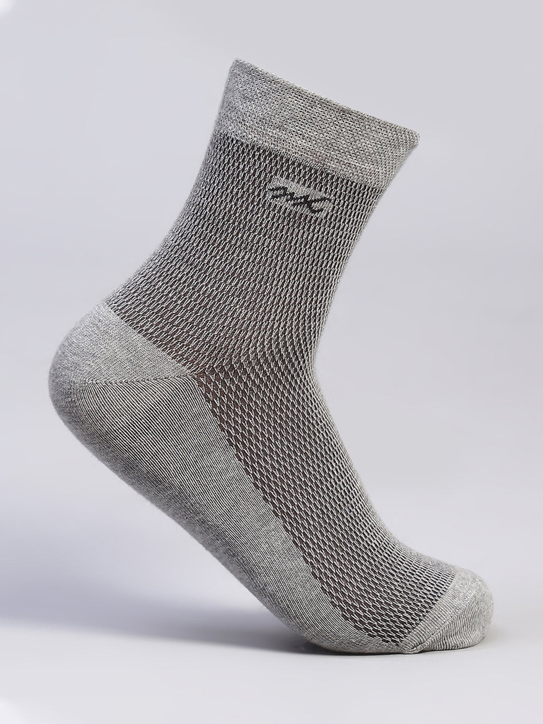 Men Cotton Blend Self Design Crew Length Socks (Pack of 3)