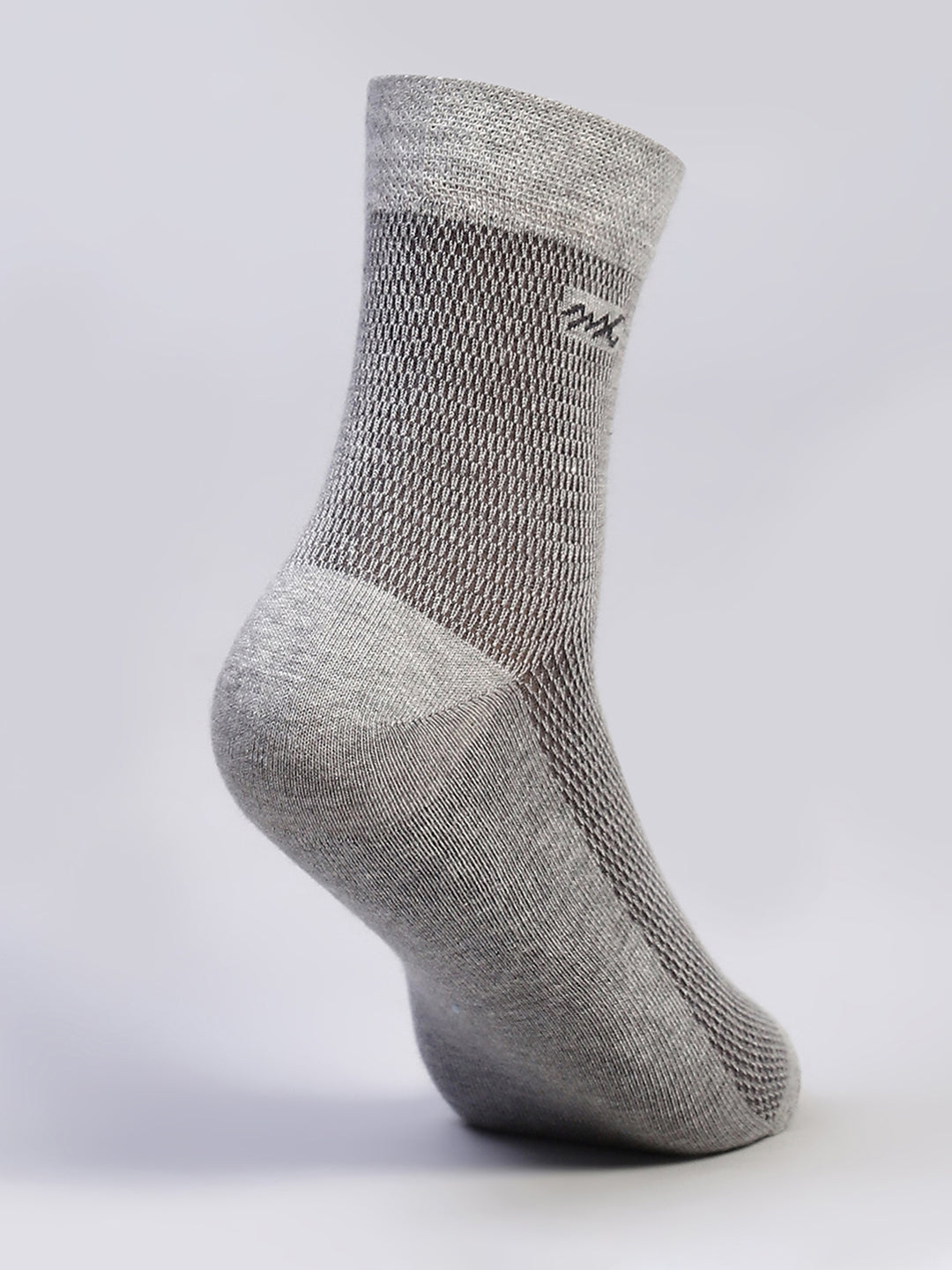 Men Cotton Blend Self Design Crew Length Socks (Pack of 3)