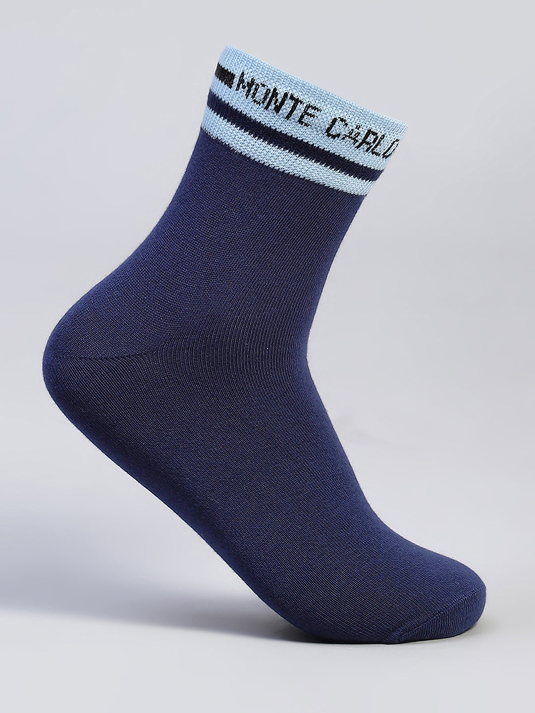 Men Cotton Blend Self Design Crew Length Socks (Pack of 3)