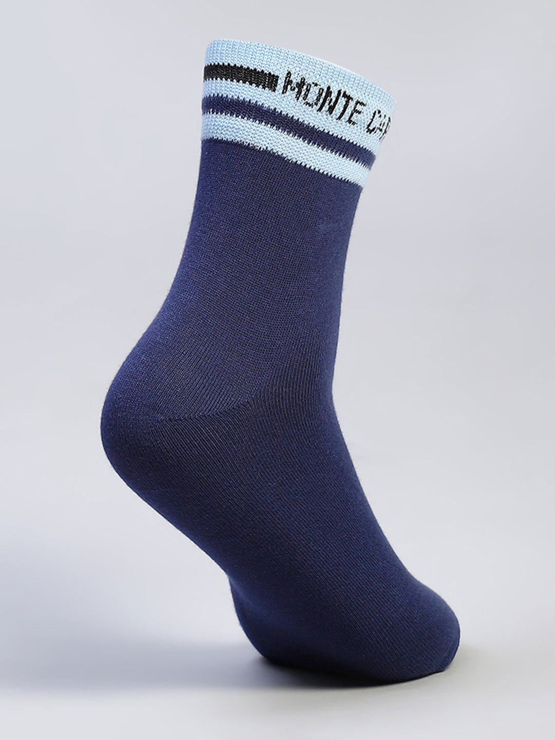 Men Cotton Blend Self Design Crew Length Socks (Pack of 3)