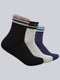 Men Cotton Blend Self Design Crew Length Socks (Pack of 3)