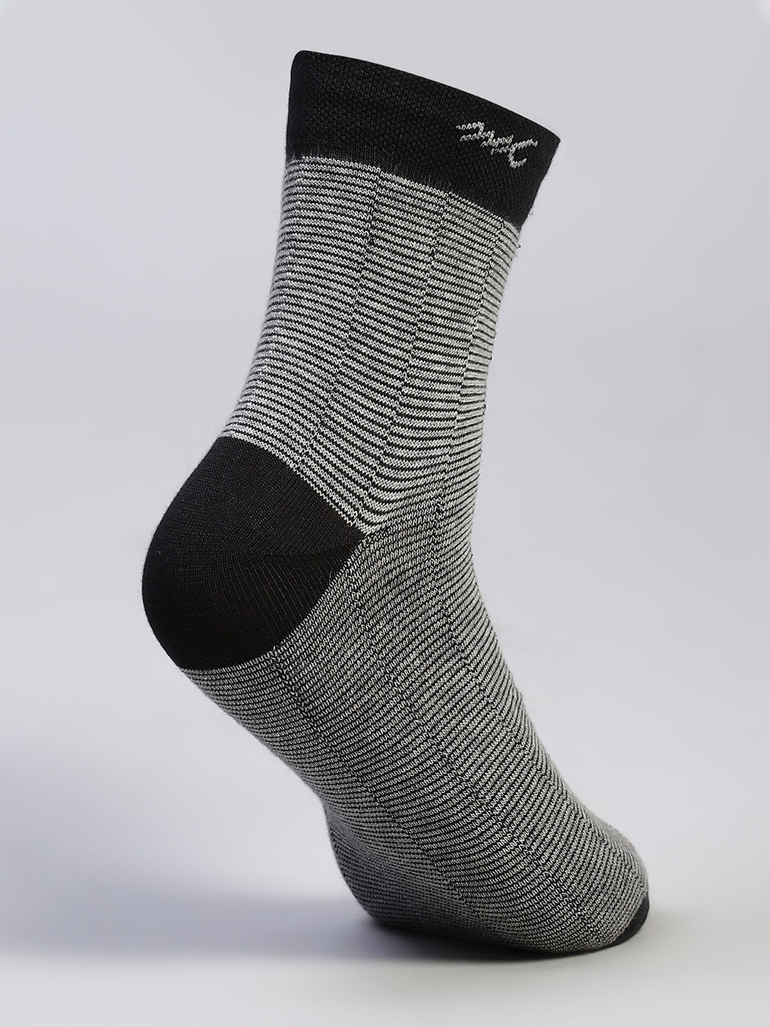 Men Cotton Blend Self Design Crew Length Socks (Pack of 3)