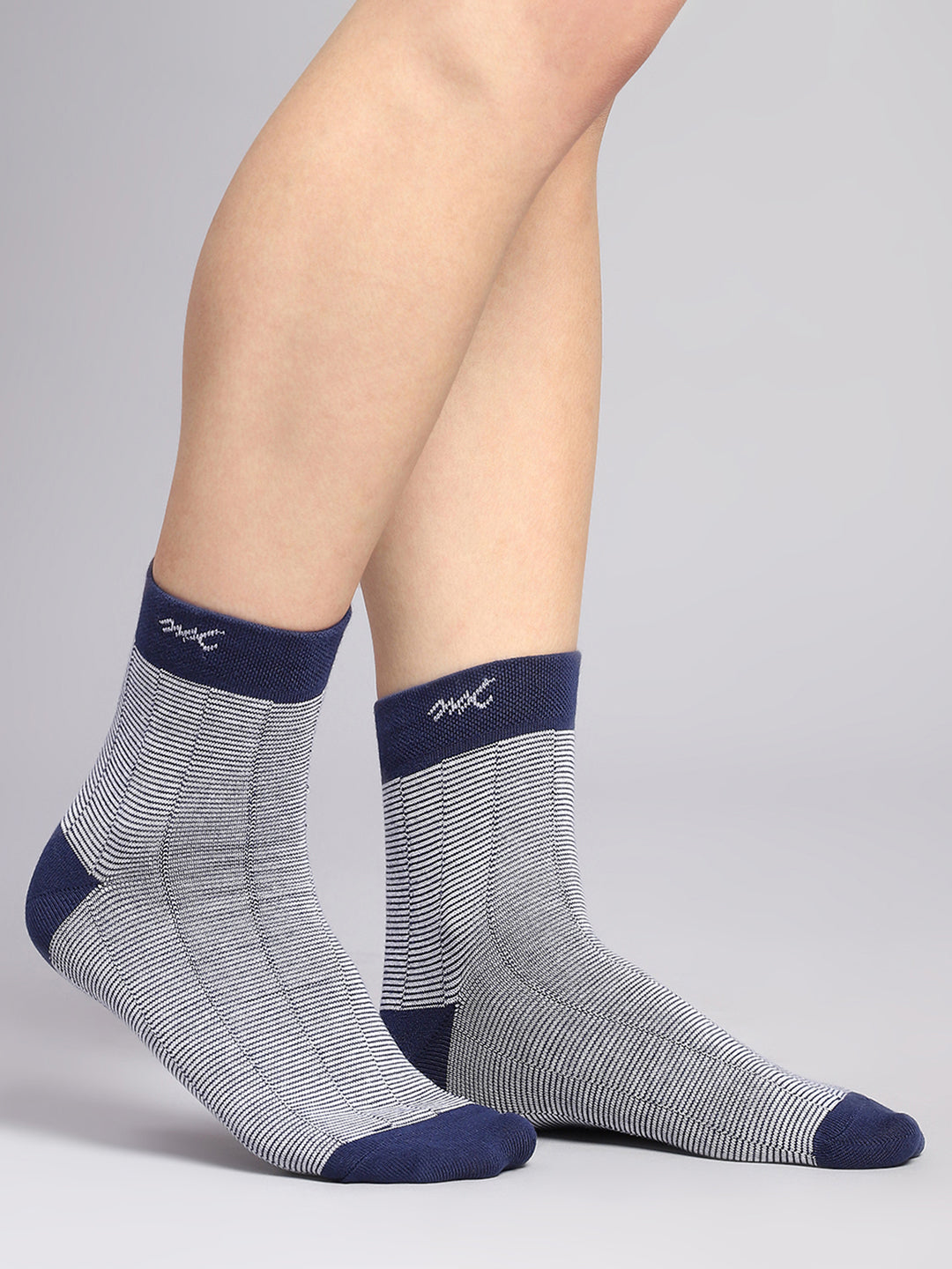 Men Cotton Blend Self Design Crew Length Socks (Pack of 3)