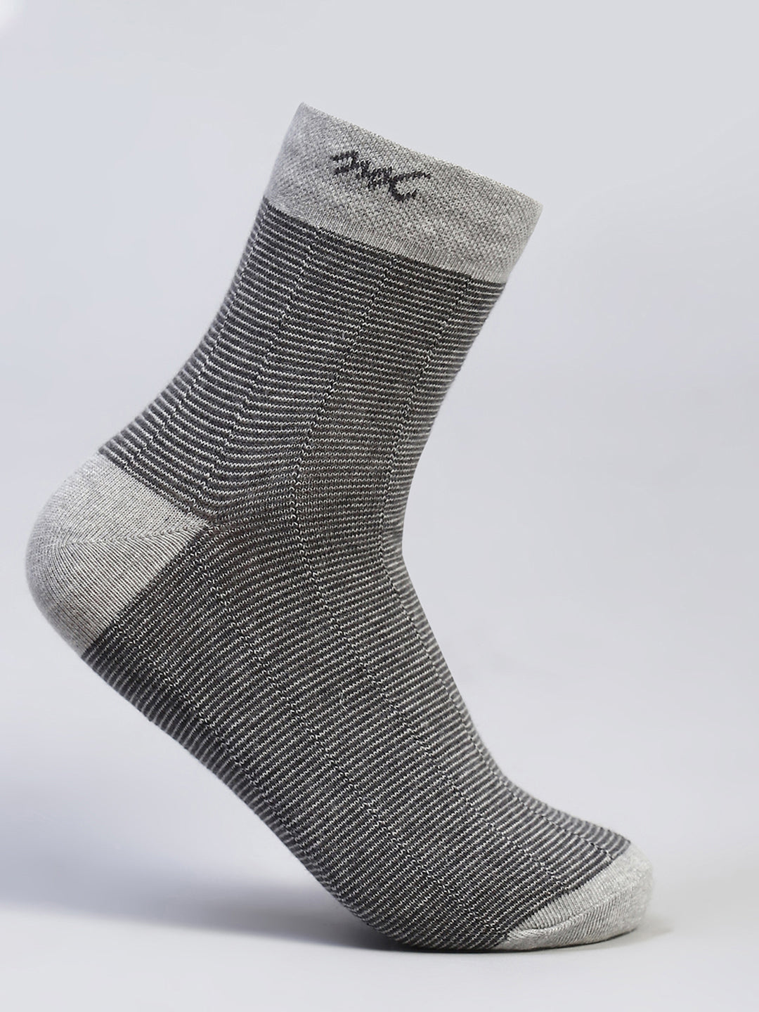 Men Cotton Blend Self Design Crew Length Socks (Pack of 3)