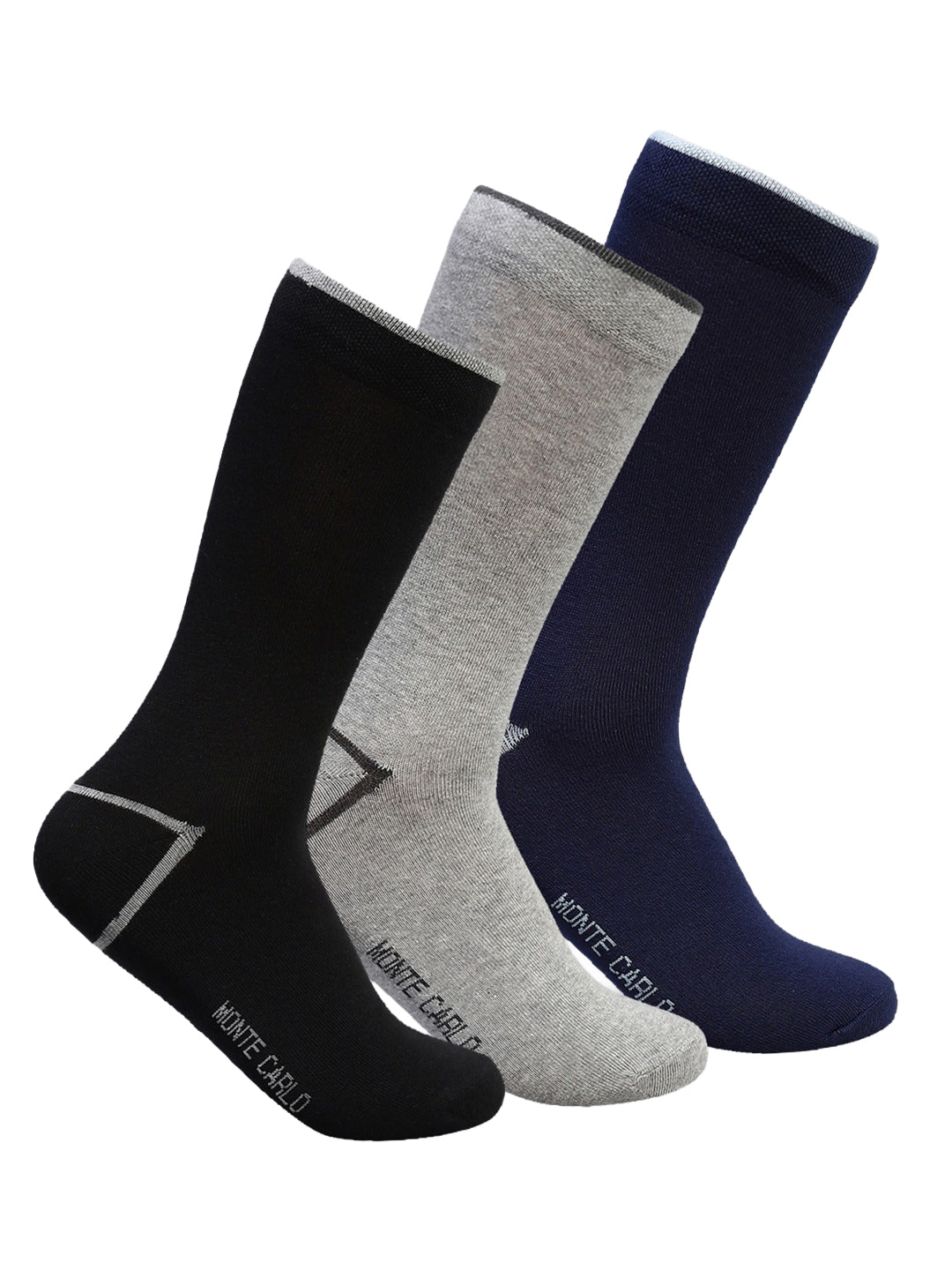 Men Cotton Blend Self Design Calf Length Socks (Pack of 3)