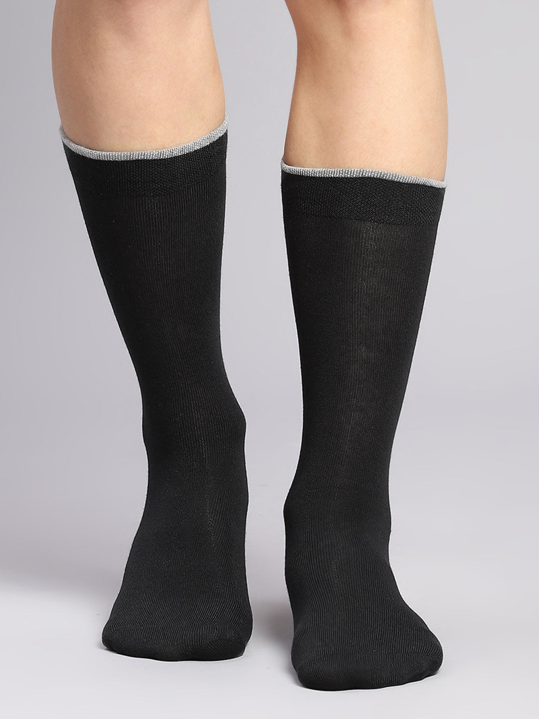 Men Cotton Blend Self Design Calf Length Socks (Pack of 3)
