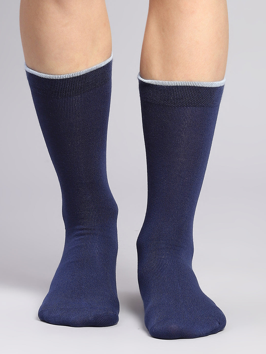 Men Cotton Blend Self Design Calf Length Socks (Pack of 3)