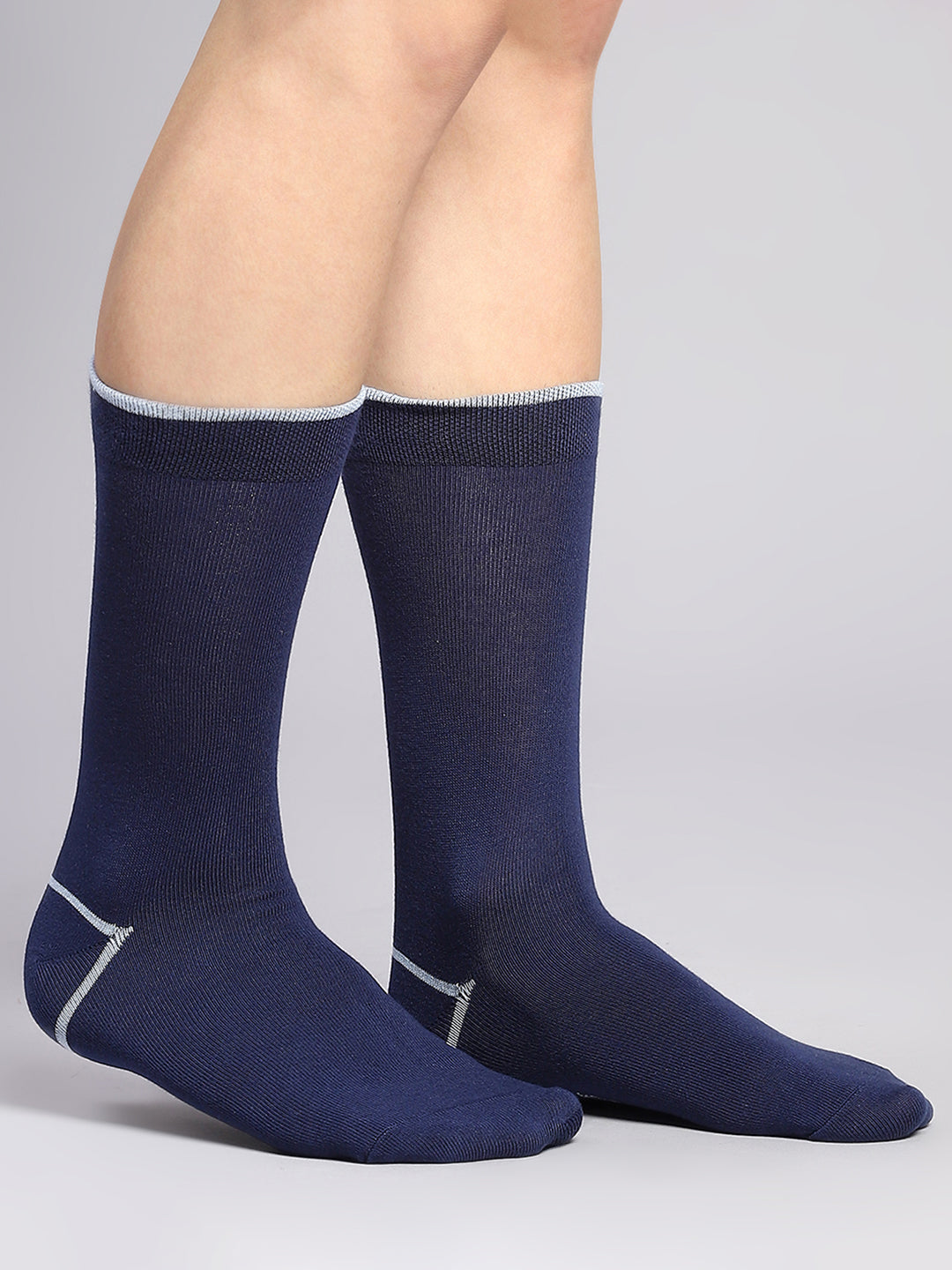 Men Cotton Blend Self Design Calf Length Socks (Pack of 3)