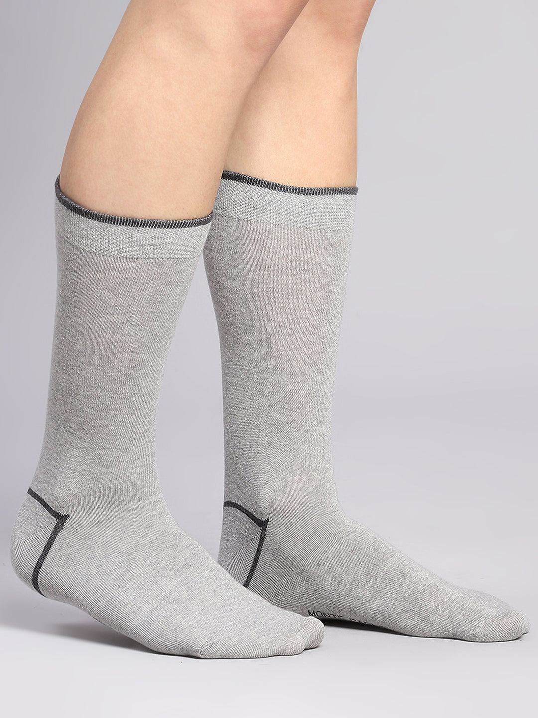 Men Cotton Blend Self Design Calf Length Socks (Pack of 3)