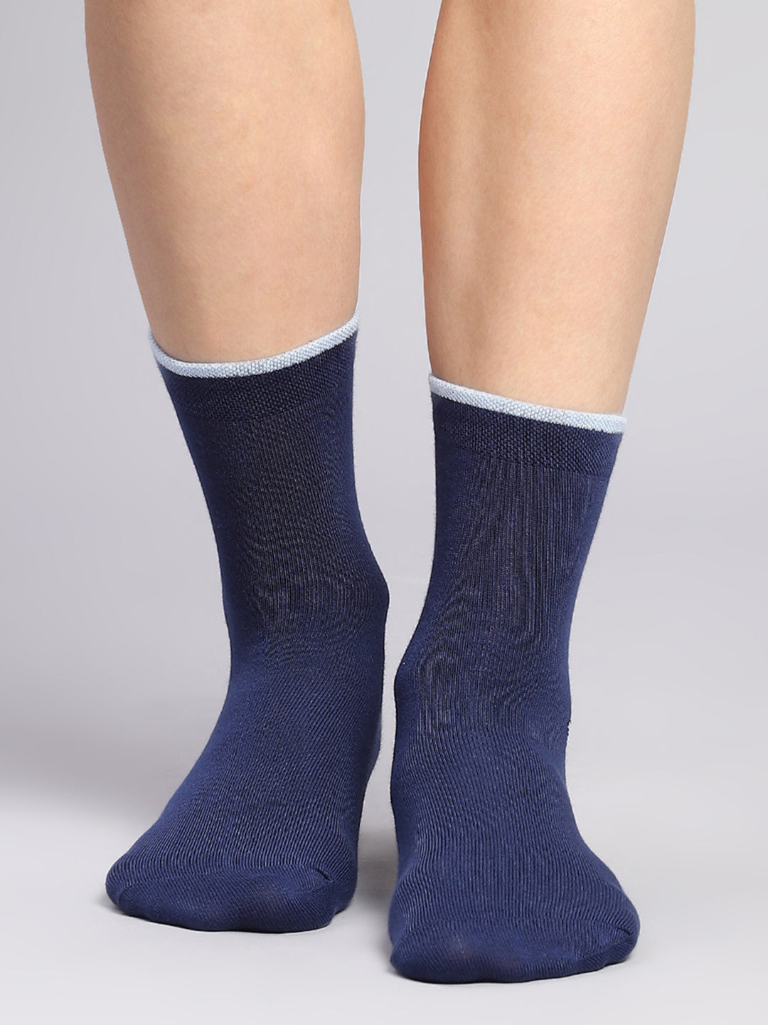 Men Cotton Blend Self Design Crew Length Socks (Pack of 3)