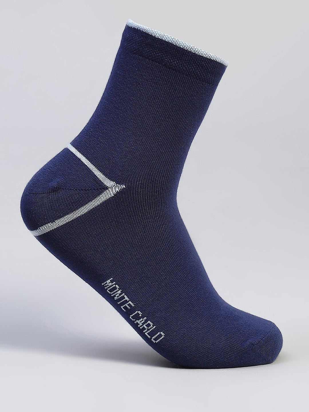 Men Cotton Blend Self Design Crew Length Socks (Pack of 3)