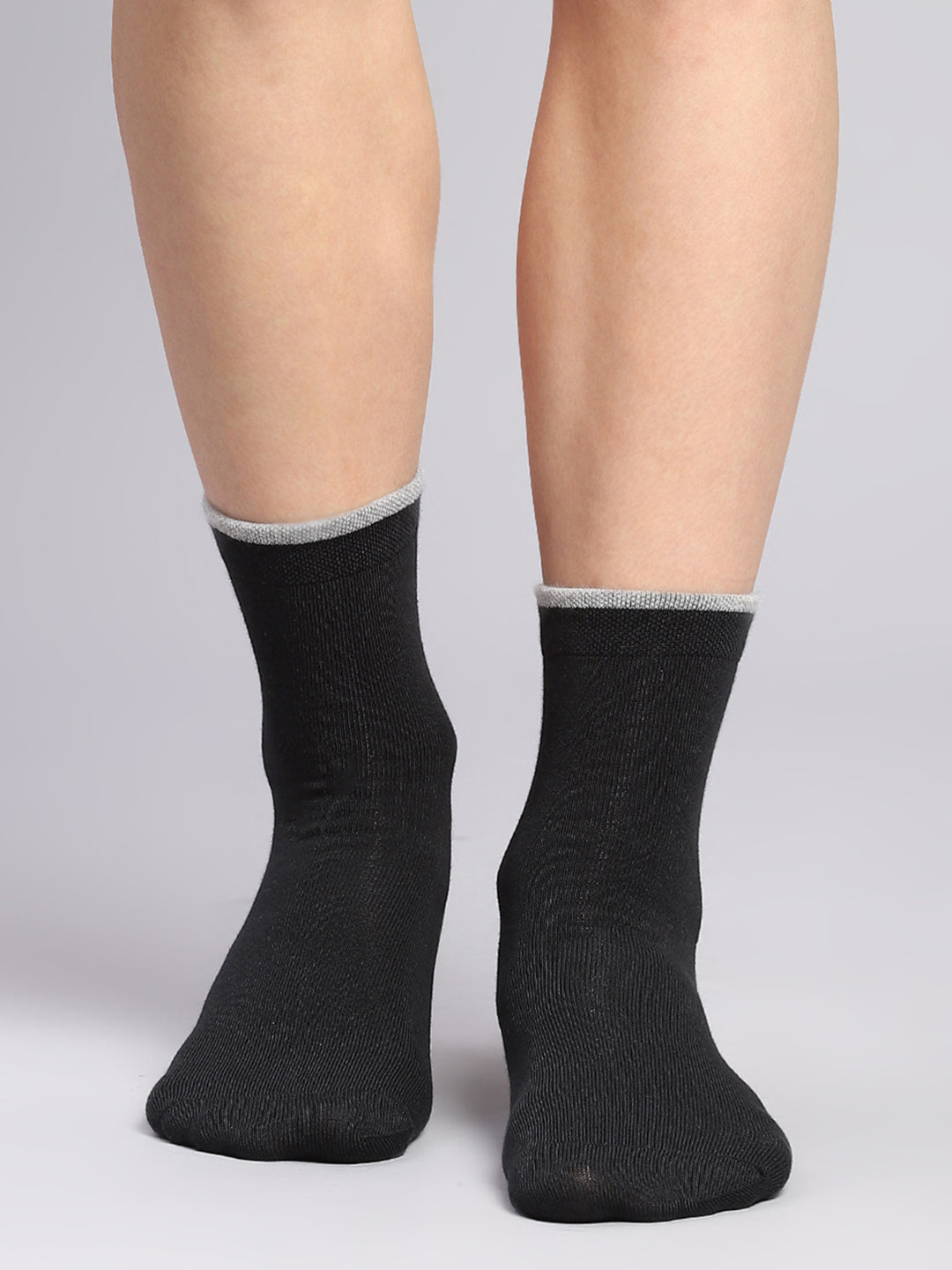 Men Cotton Blend Self Design Crew Length Socks (Pack of 3)