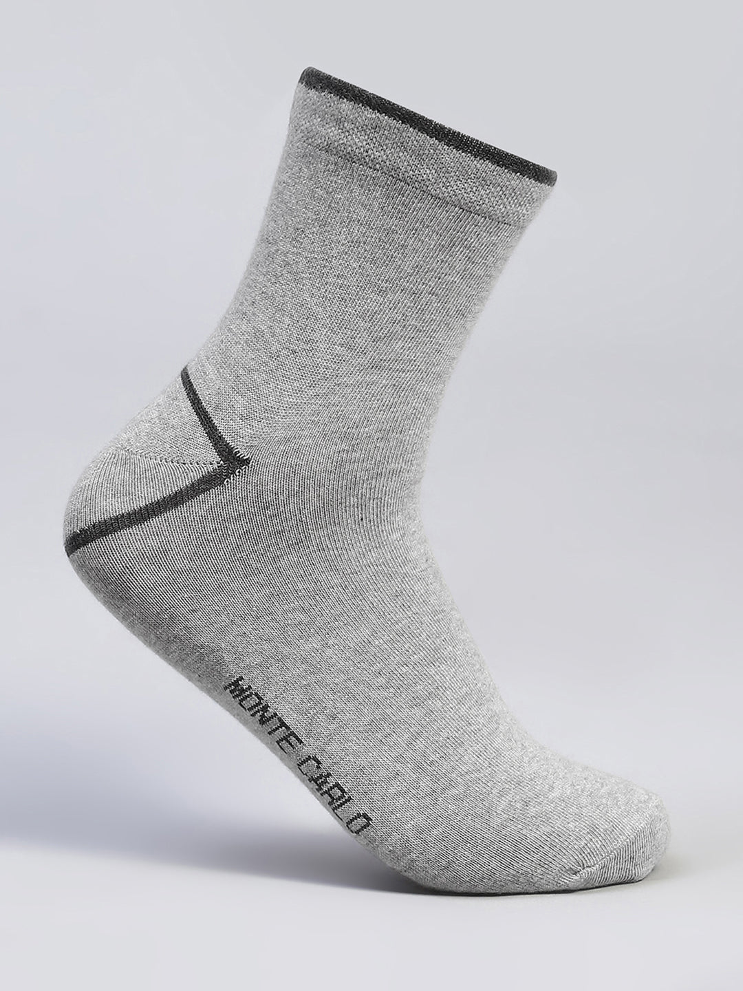 Men Cotton Blend Self Design Crew Length Socks (Pack of 3)