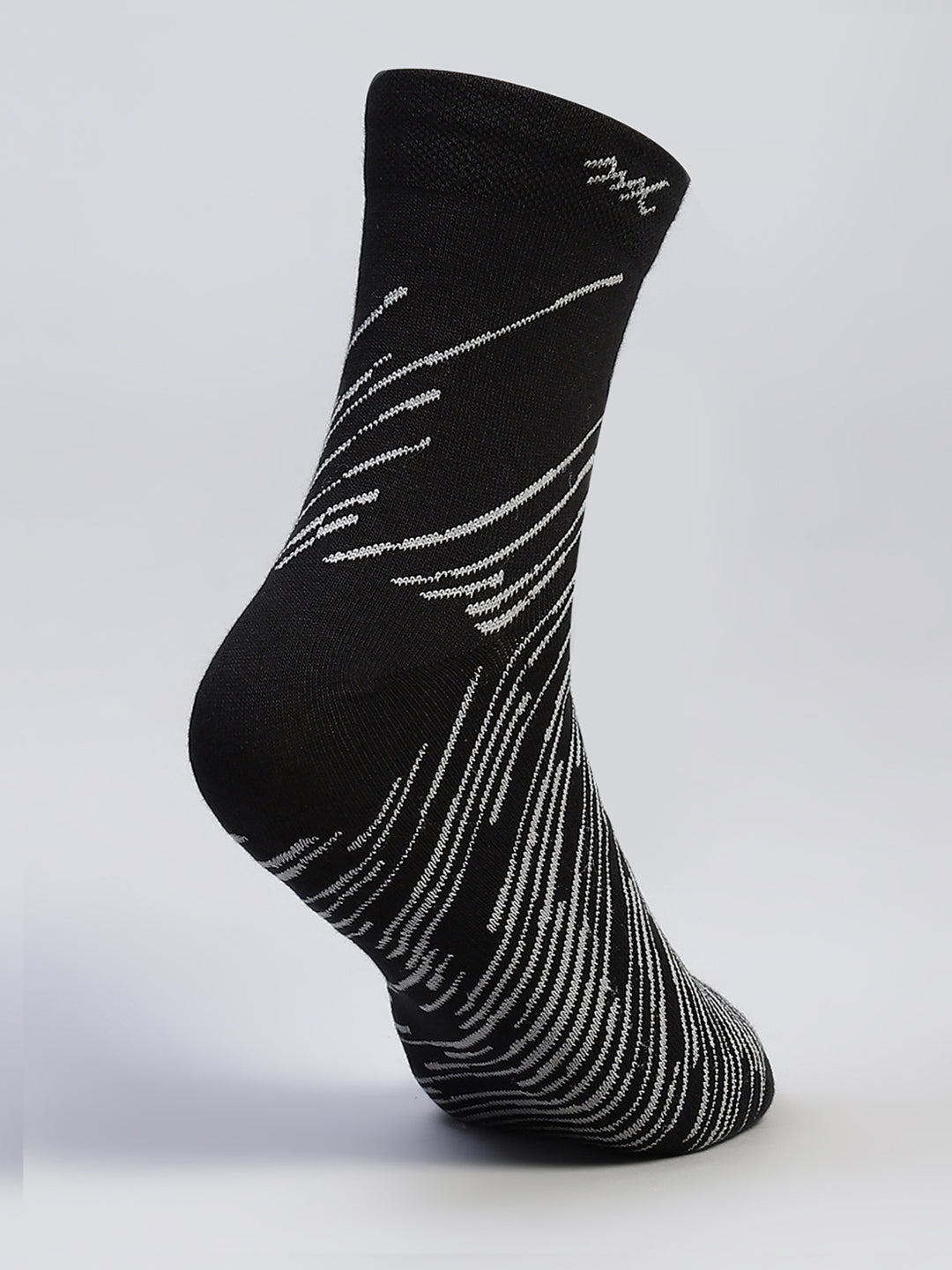 Men Cotton Blend Self Design Crew Length Socks (Pack of 3)