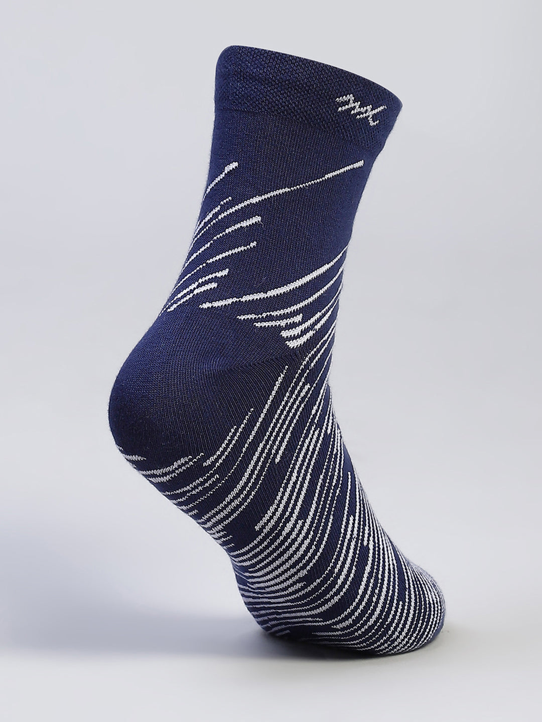 Men Cotton Blend Self Design Crew Length Socks (Pack of 3)