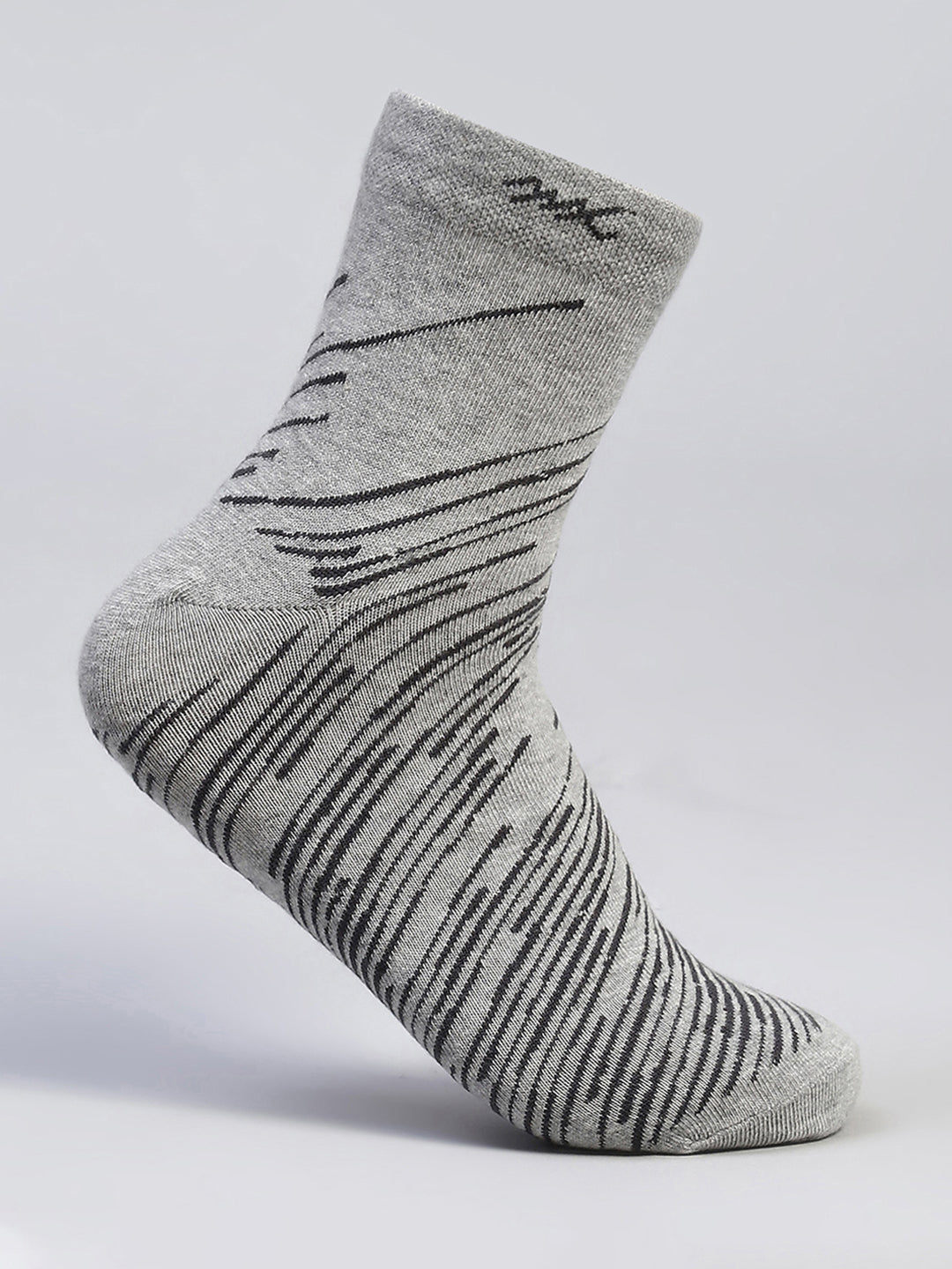Men Cotton Blend Self Design Crew Length Socks (Pack of 3)