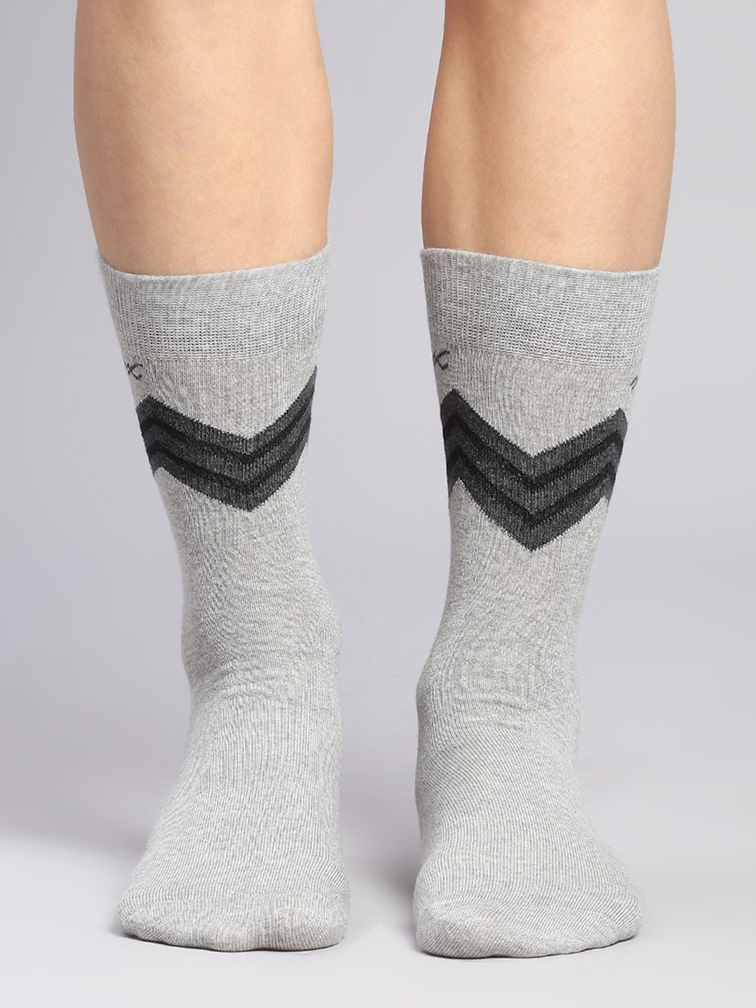 Men Cotton Blend Self Design Calf Length Socks (Pack of 3)