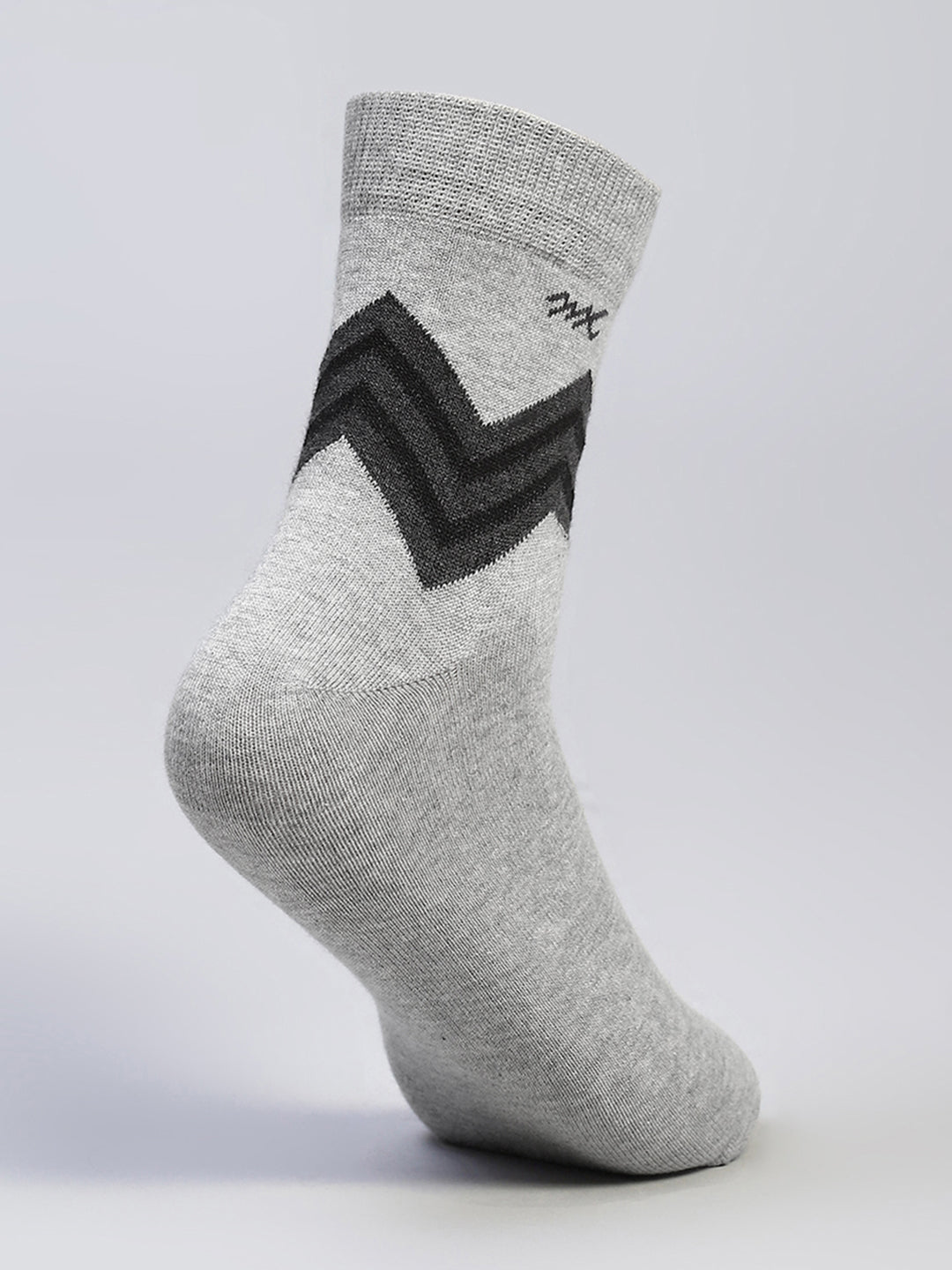 Men Cotton Blend Self Design Crew Length Socks (Pack of 3)