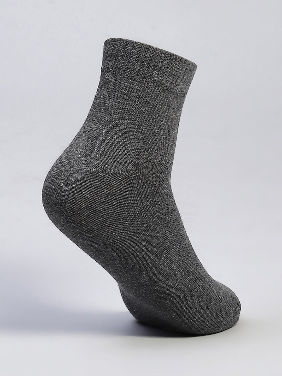 Men Cotton Blend Self Design Crew Length Socks (Pack of 3)