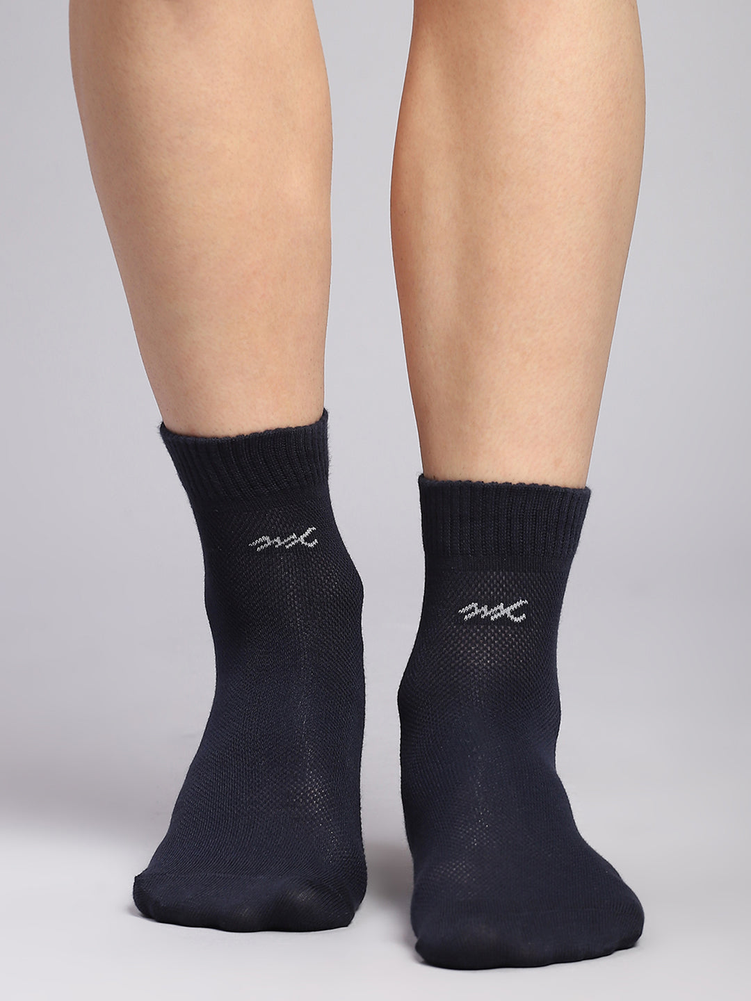 Men Cotton Blend Self Design Crew Length Socks (Pack of 3)