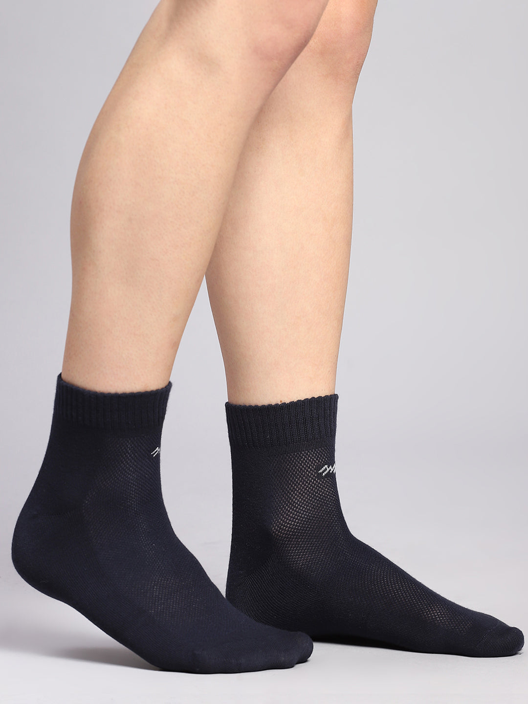Men Cotton Blend Self Design Crew Length Socks (Pack of 3)