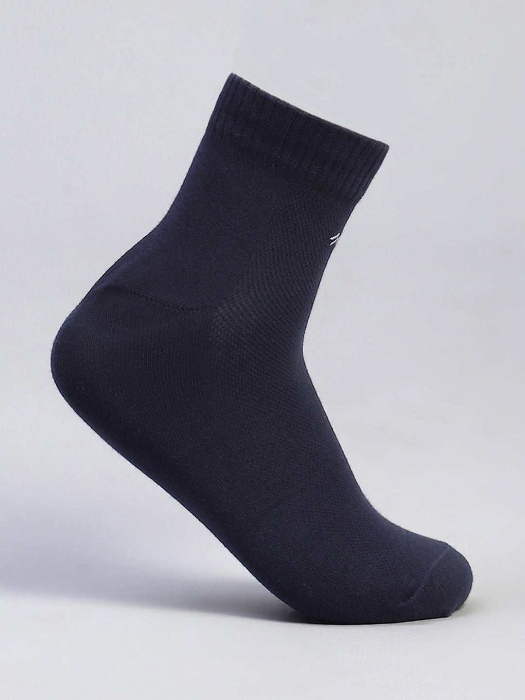 Men Cotton Blend Self Design Crew Length Socks (Pack of 3)