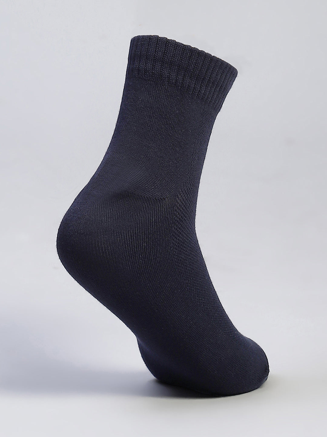 Men Cotton Blend Self Design Crew Length Socks (Pack of 3)