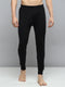 Men Black Solid Thermal Lower