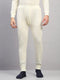 Men Cream Solid Regular Fit Thermal Lower
