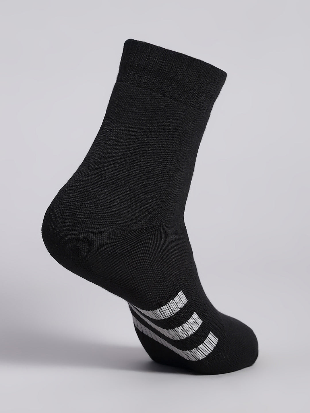 Men Cotton Blend Solid Calf Length Socks (Pack of 3)