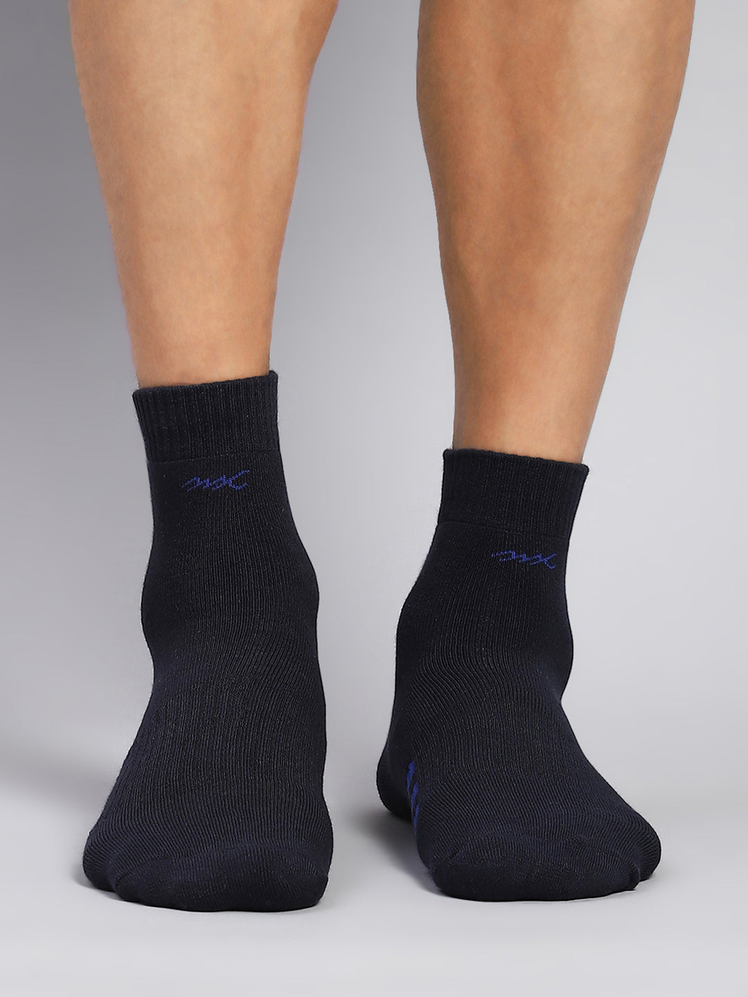 Men Cotton Blend Solid Calf Length Socks (Pack of 3)