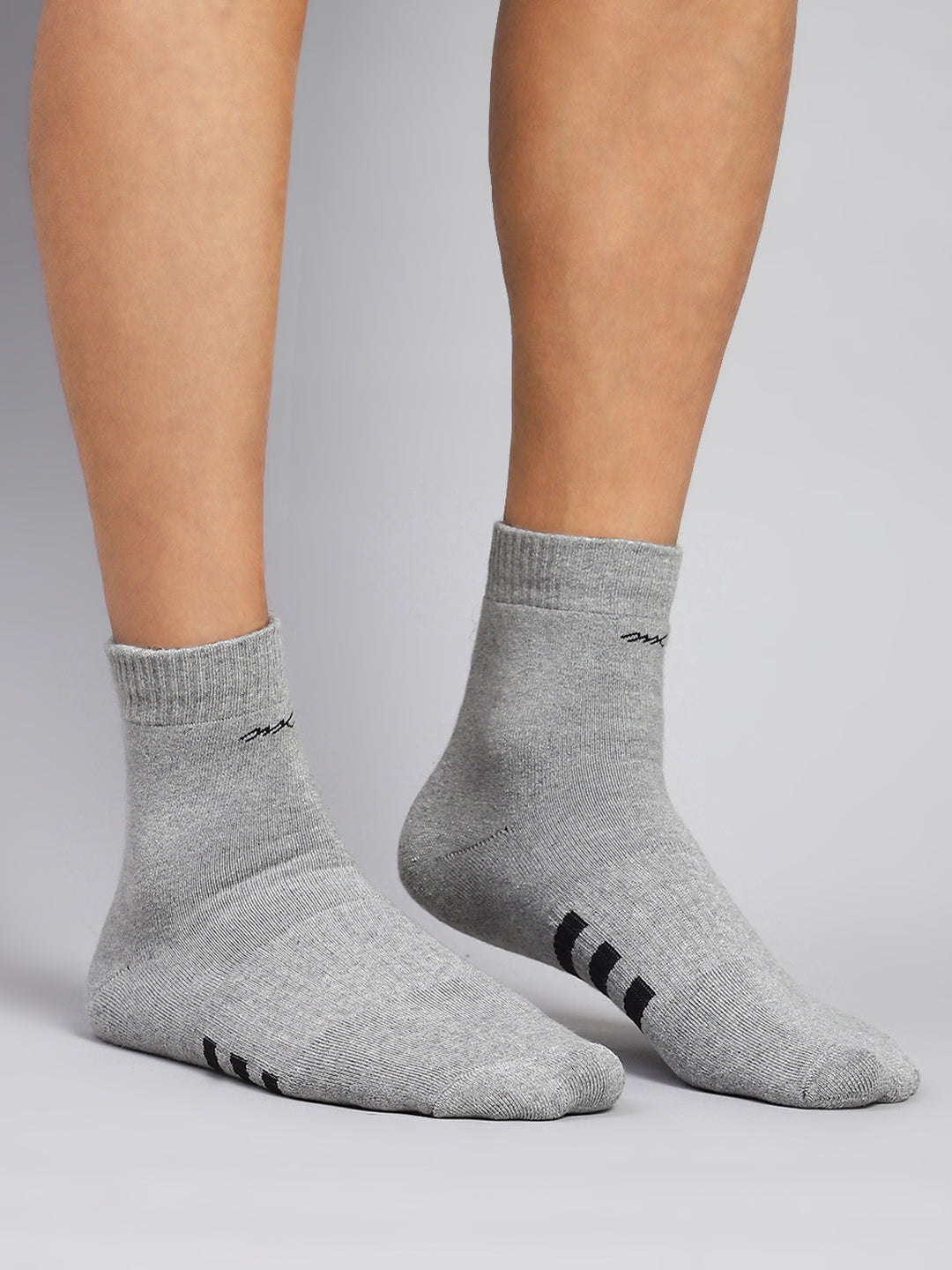 Men Cotton Blend Solid Calf Length Socks (Pack of 3)