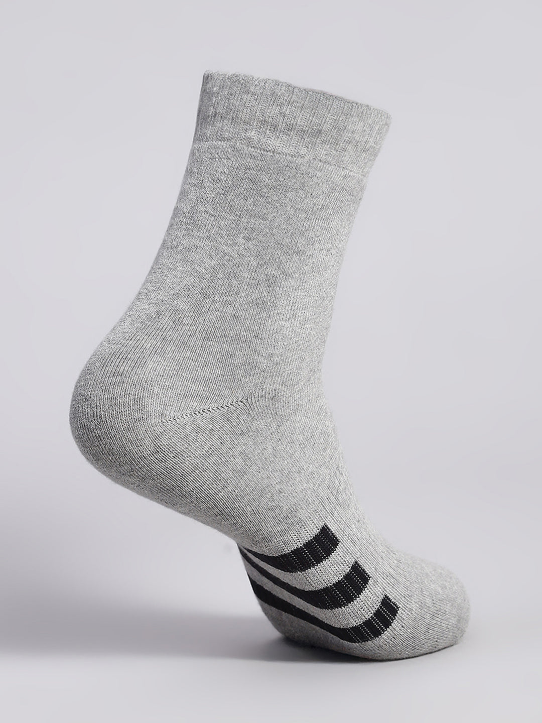 Men Cotton Blend Solid Calf Length Socks (Pack of 3)